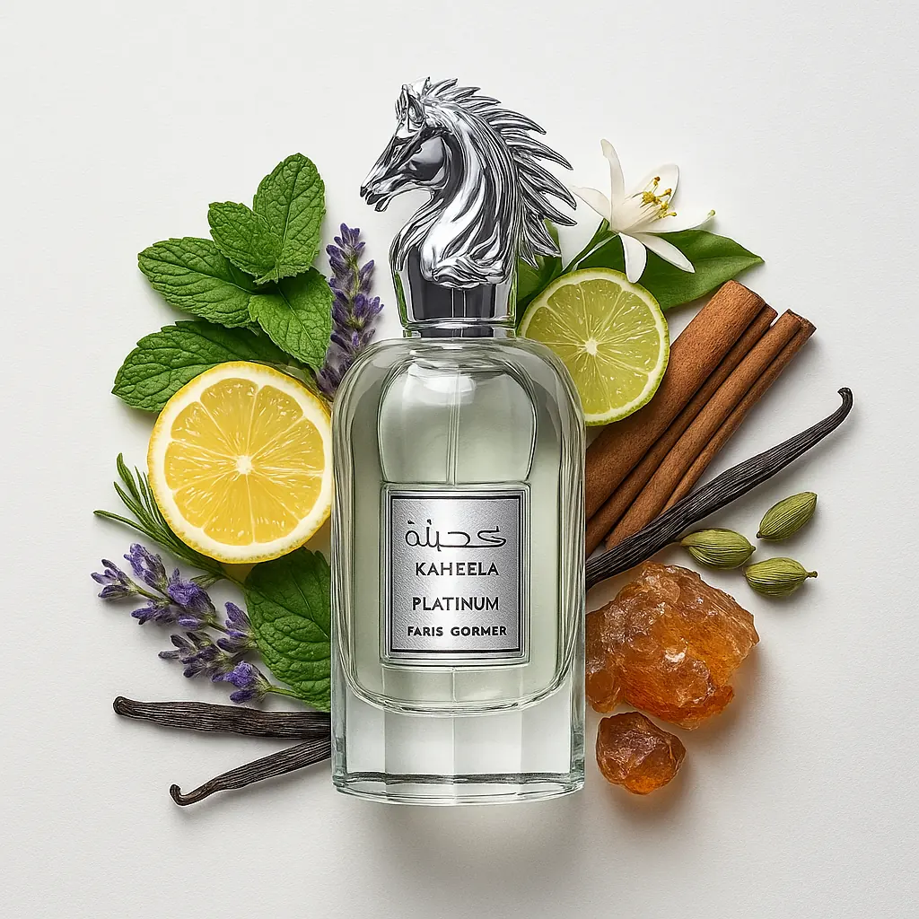 kaheela platinum paris corner eau de parfum para hombre fondo blanco